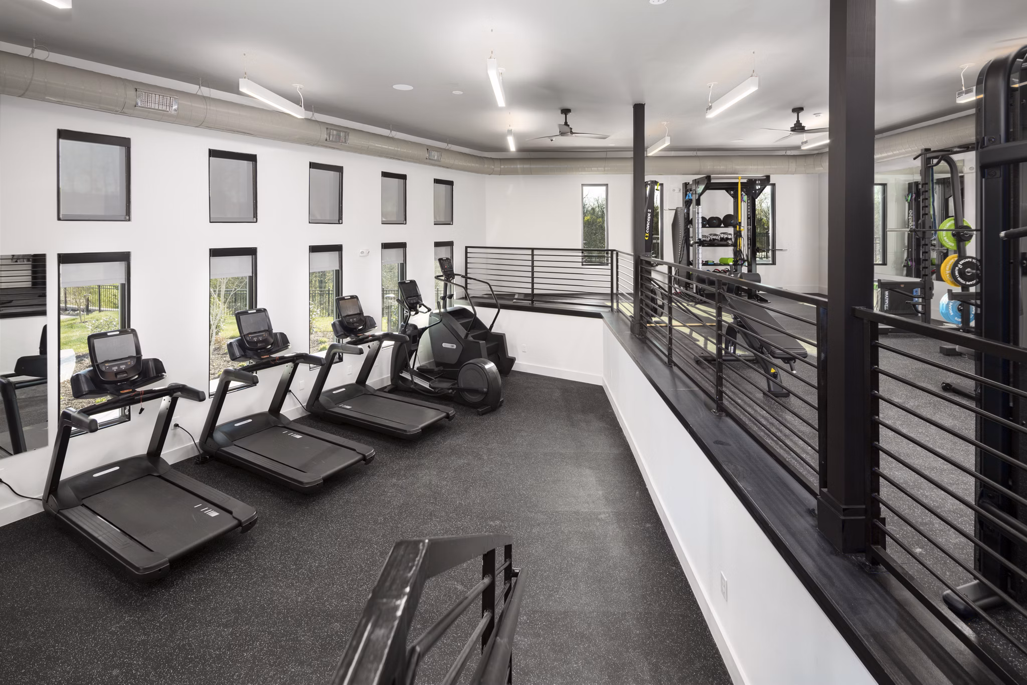 fitness center at The Crossings Apartments 
