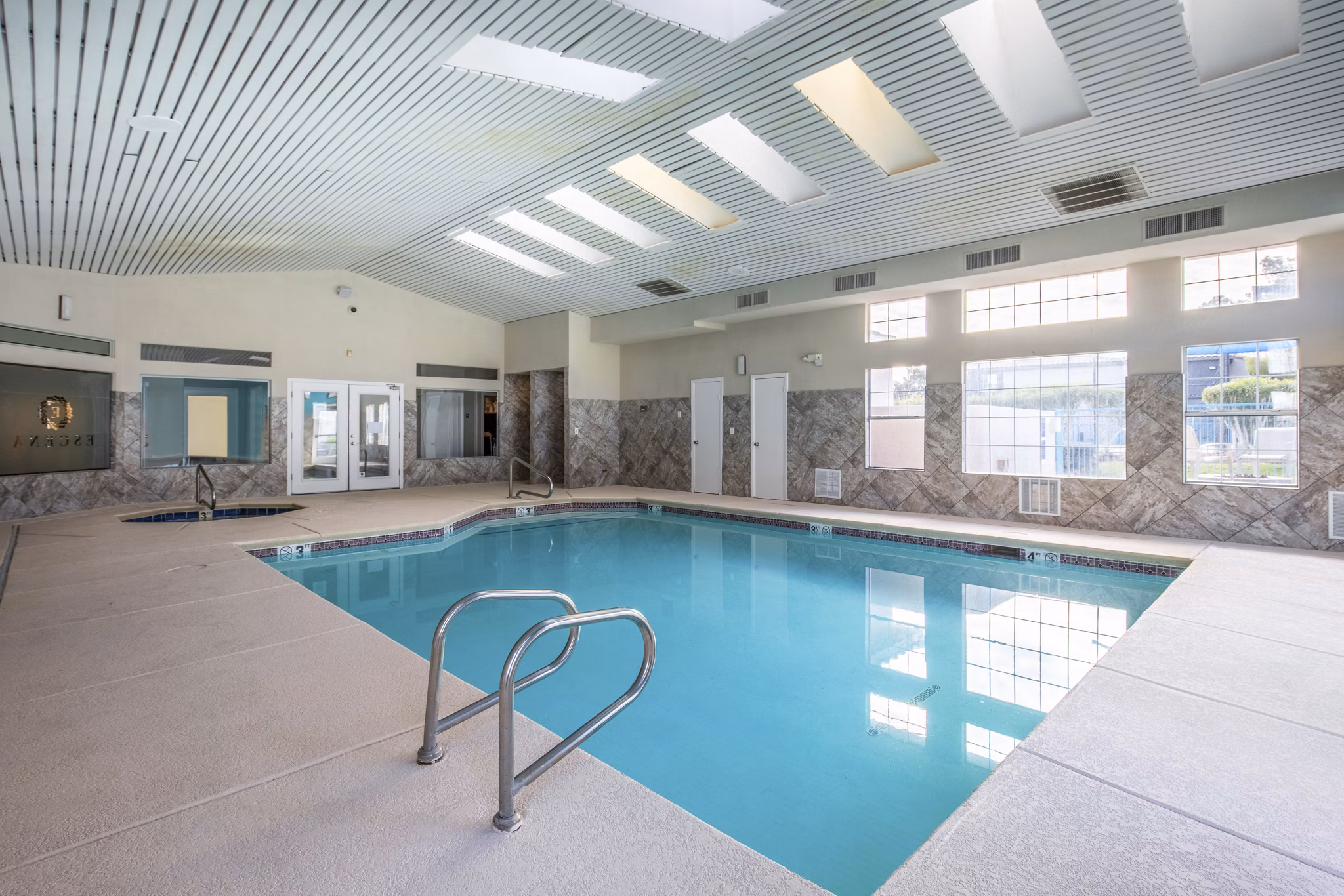 indoor pool at Escena Apartments