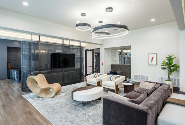 Upscale clubhouse with modern furnishings at The International at Valley Ranch Apartments