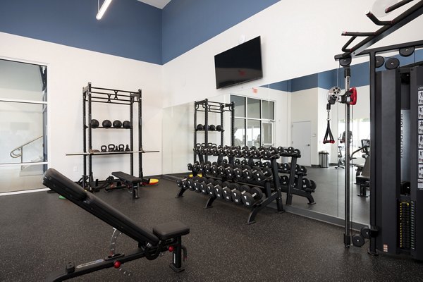 fitness center at Shoregate Apartments 