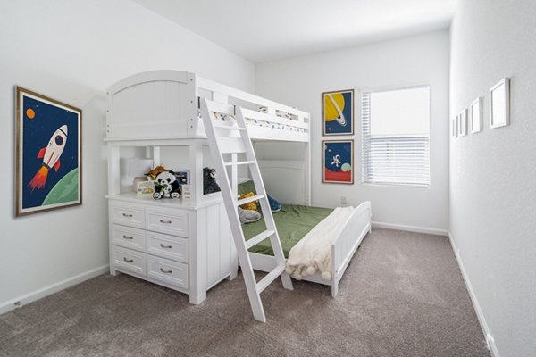 Luxurious bedroom with contemporary decor at Balcara at Meridiana Homes