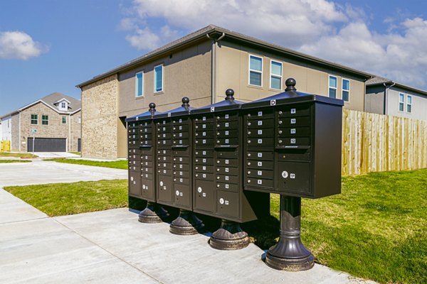 Balcara at Meridiana Homes: Modern residence mailboxes in luxury apartment community