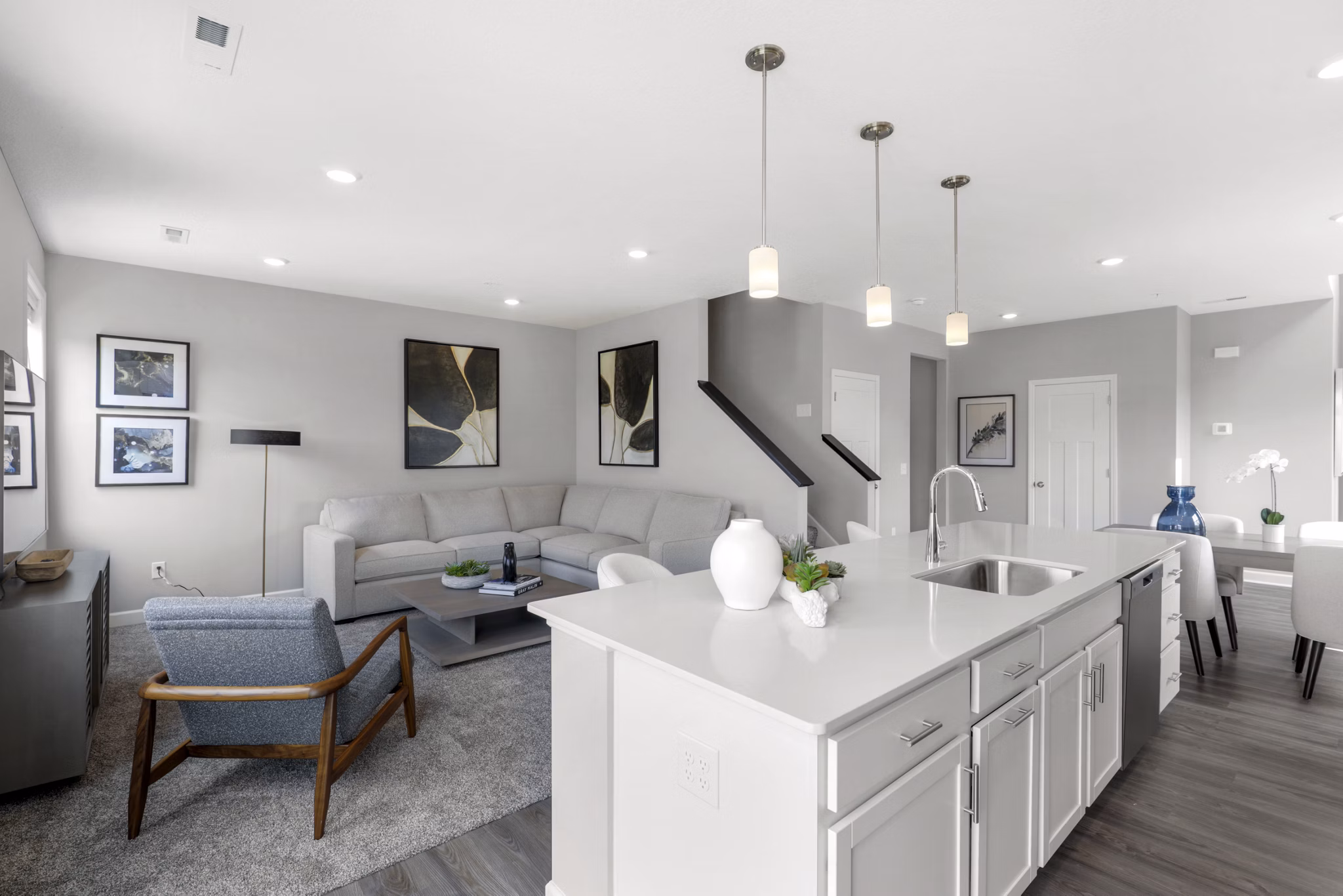 Elegant dining room with modern decor in Bentley Village Apartments