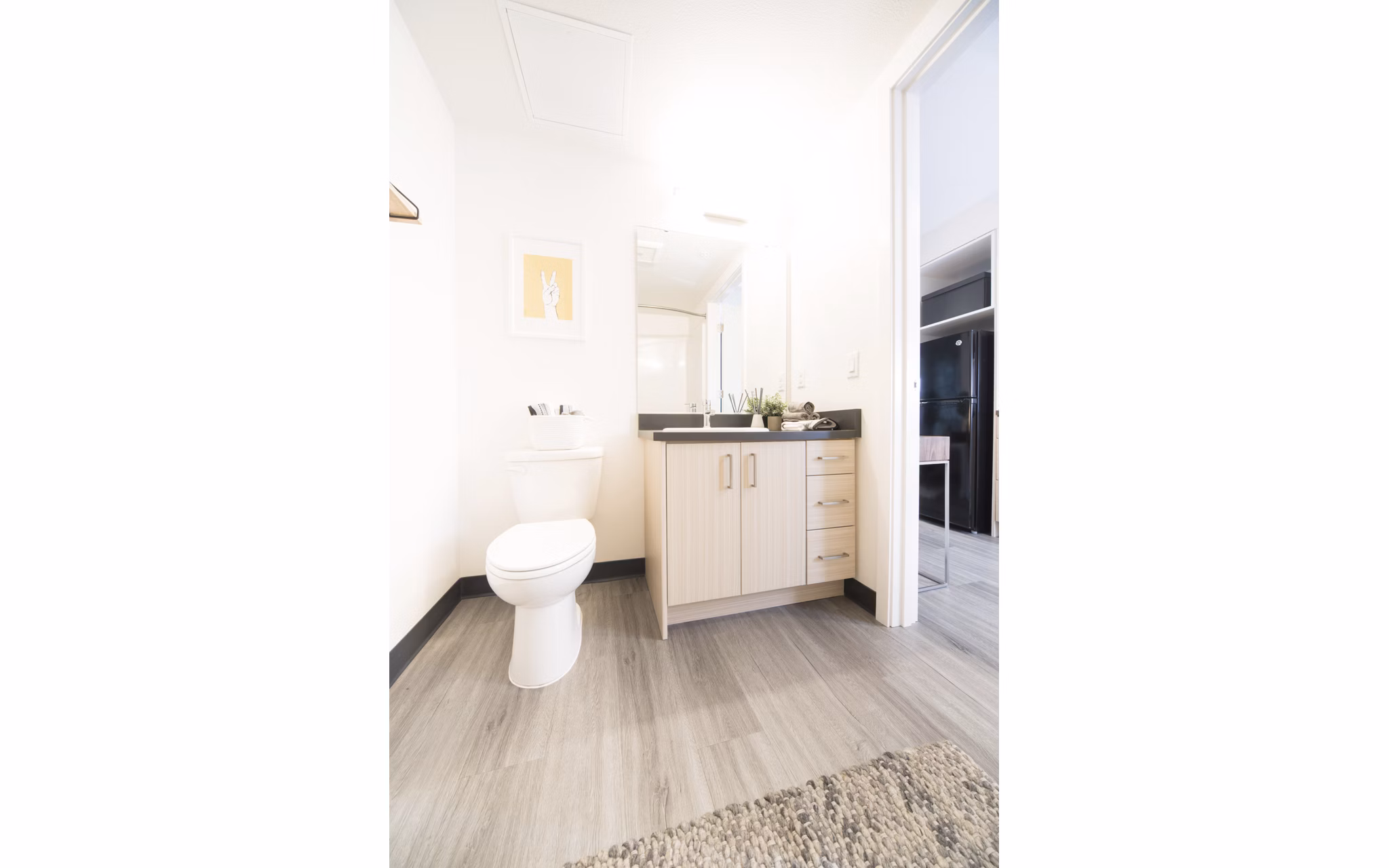 Elegant bathroom with modern fixtures at The Parsonage Apartments