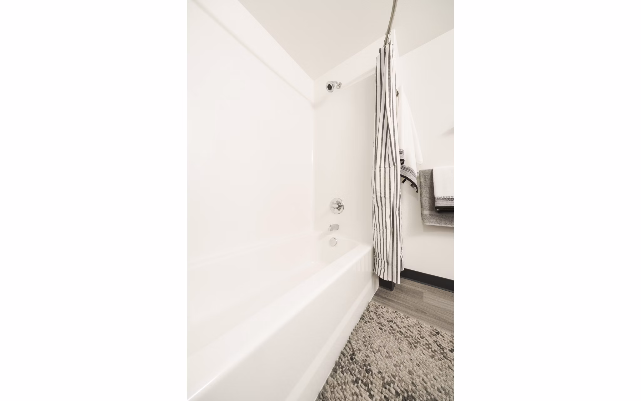 Elegant bathroom with modern fixtures in The Parsonage Apartments