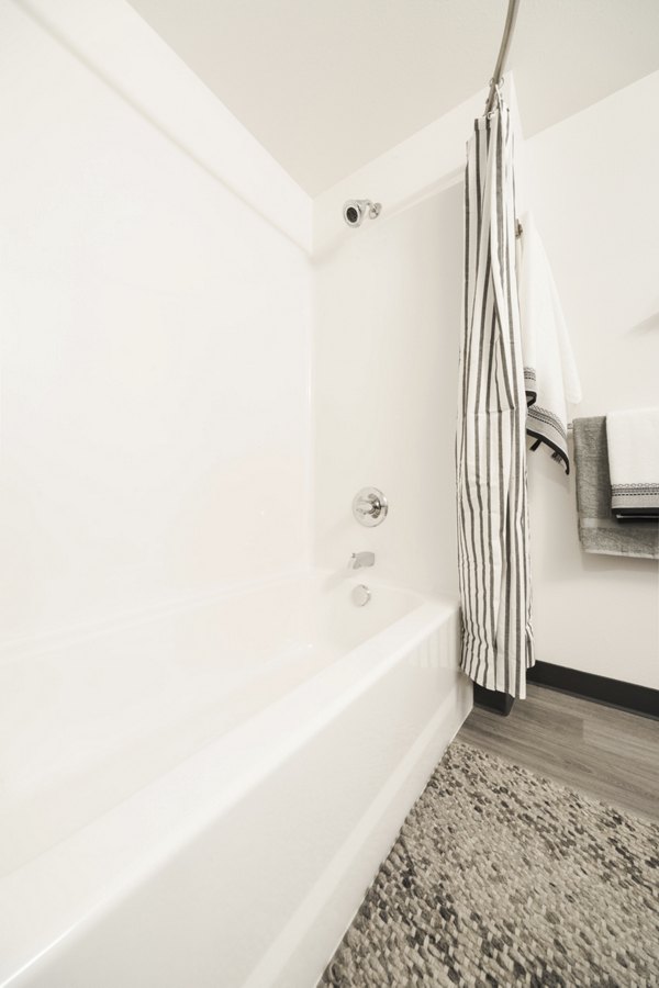 Elegant bathroom with modern fixtures in The Parsonage Apartments