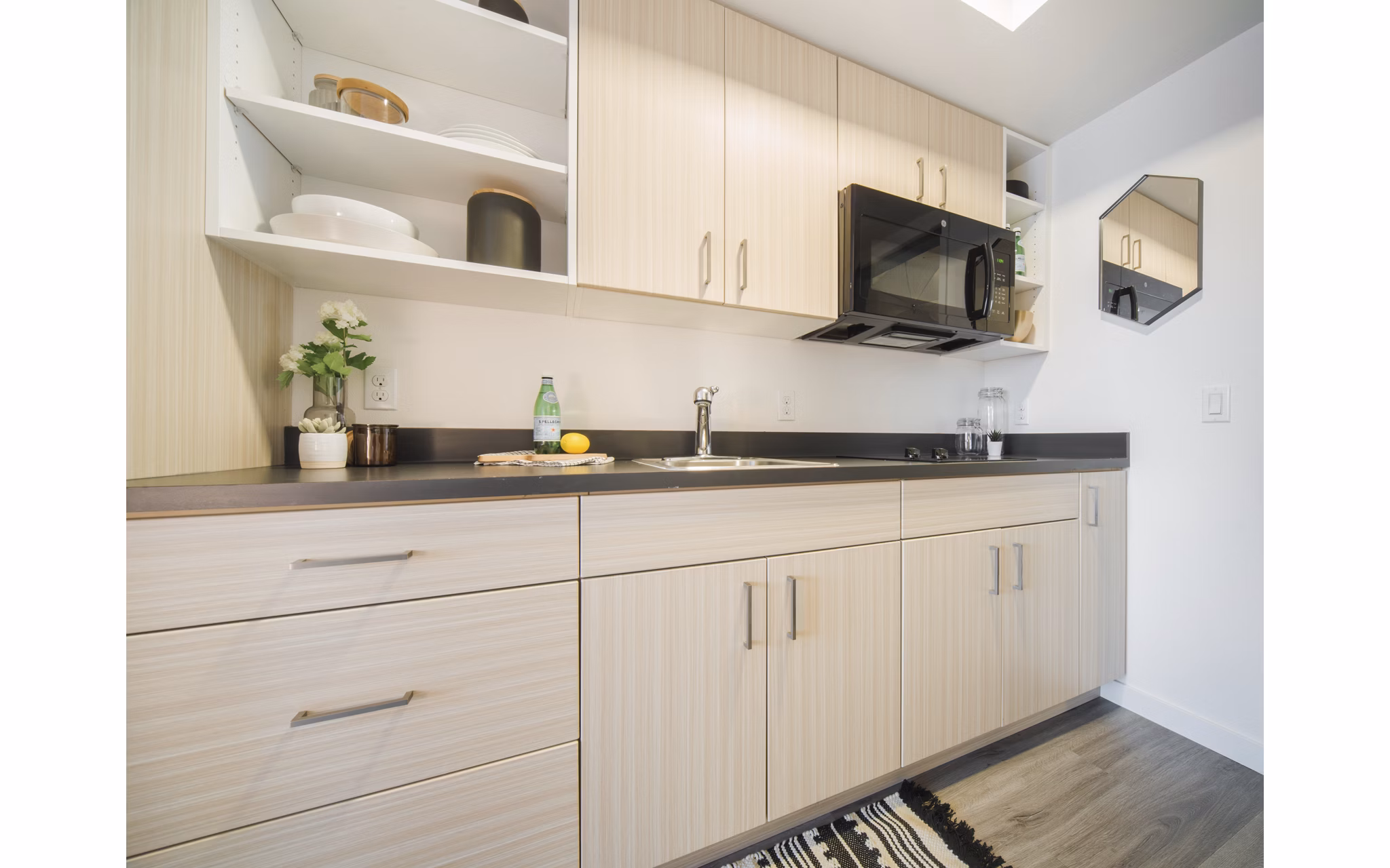 The Parsonage Apartments: Modern kitchen with stainless steel appliances and granite countertops
