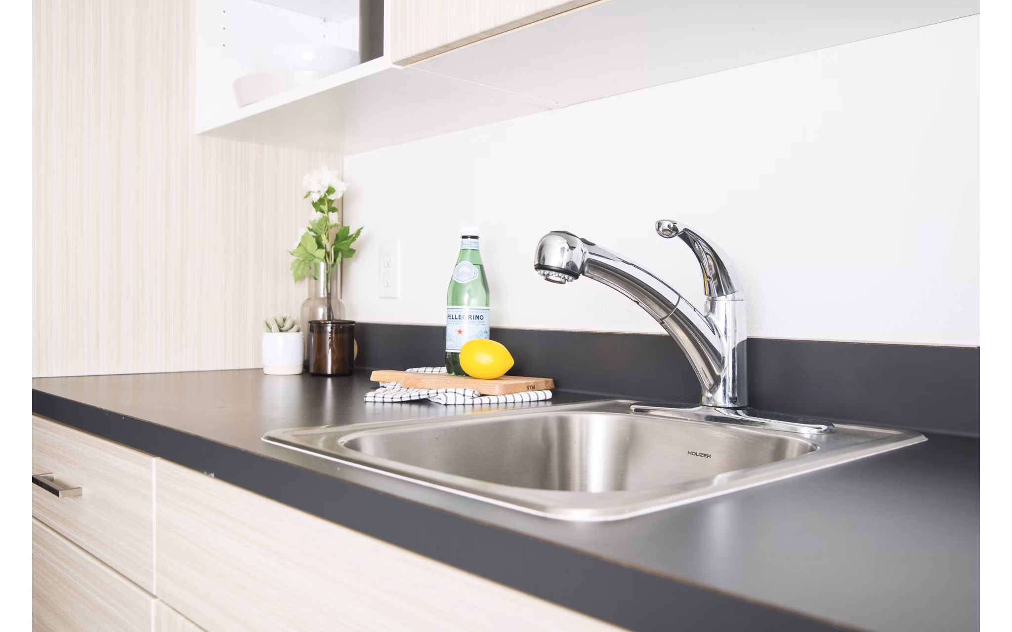 The Parsonage Apartments: Modern kitchen with stainless steel appliances and granite countertops