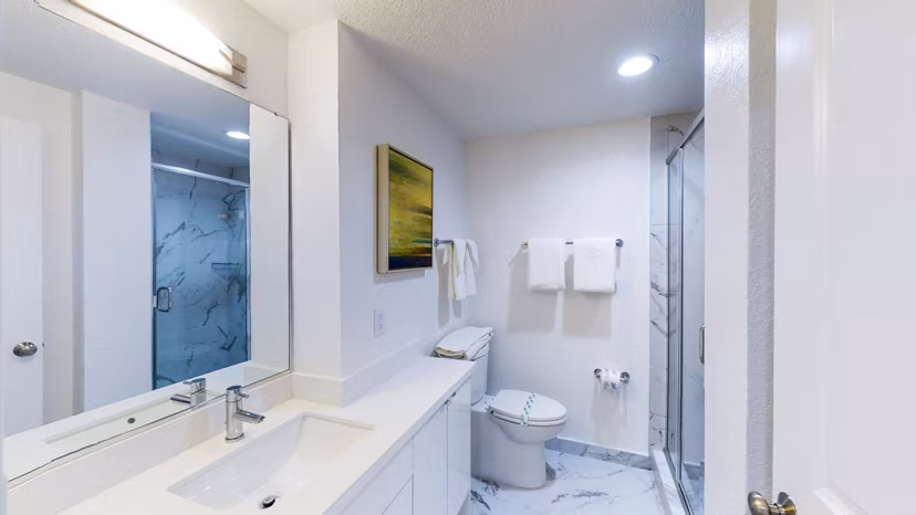 Luxury bathroom featuring elegant fixtures at 1000 Chestnut Apartments