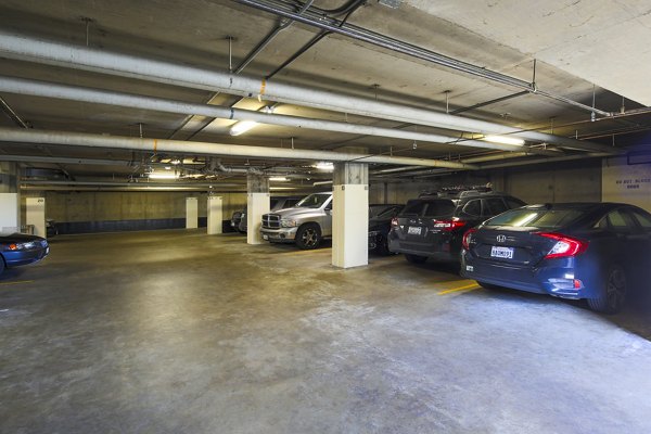 Secure covered parking garage at 1000 Chestnut Apartments