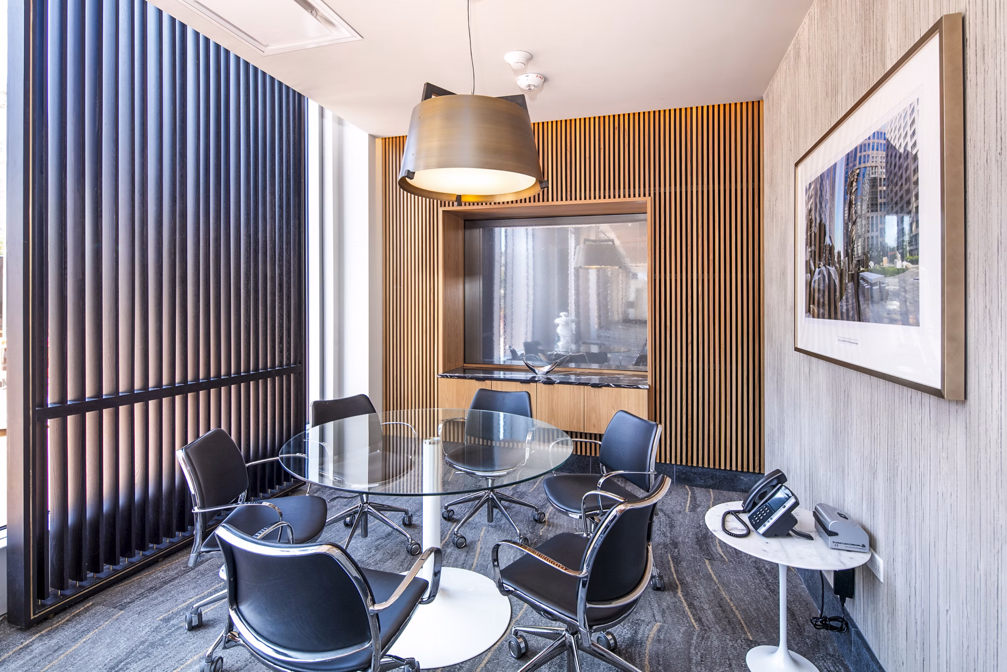Clubhouse meeting facility with modern design at 1177 Market Apartments, ideal for gatherings and events in a luxury setting