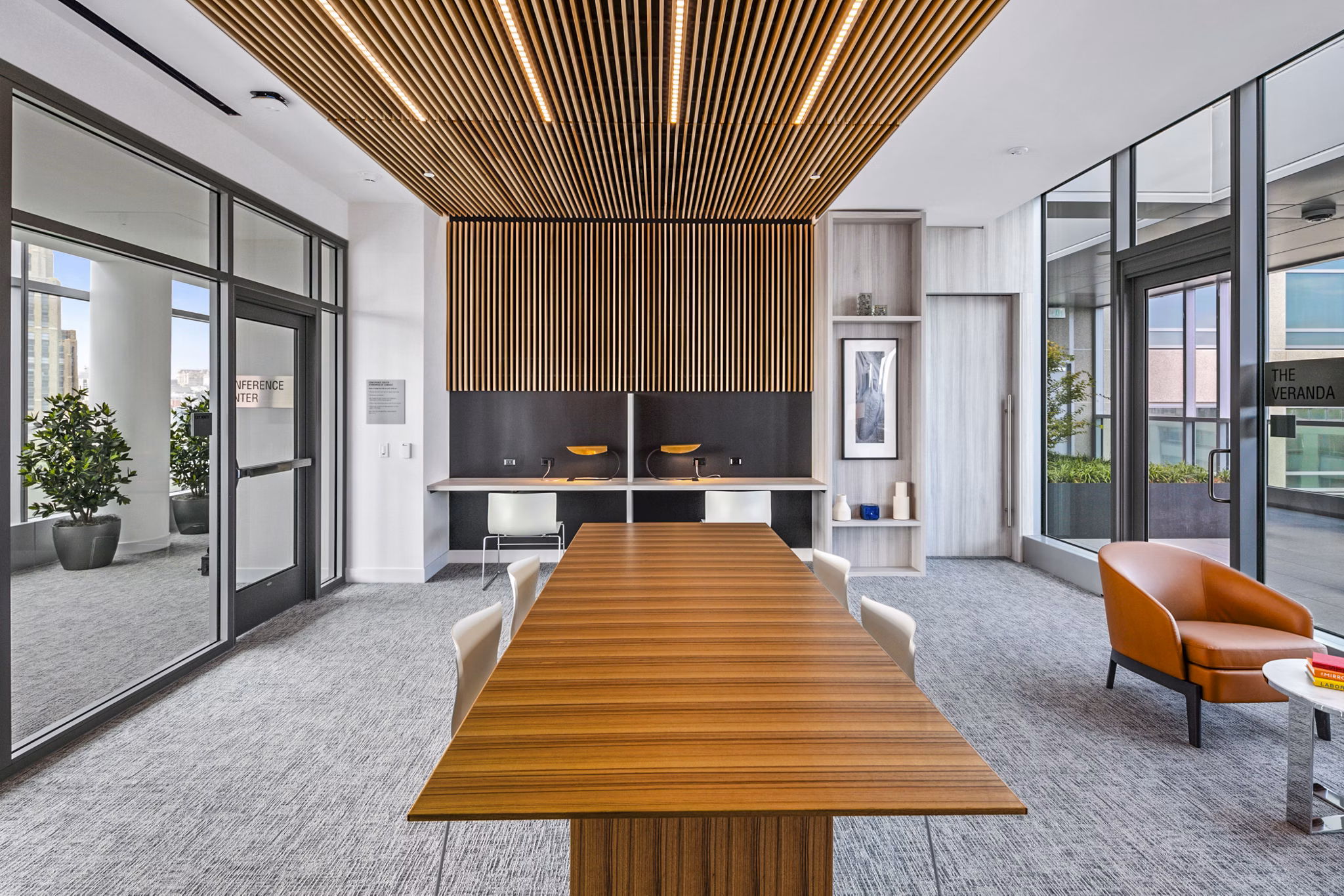 Clubhouse featuring modern design and communal spaces at 1177 Market Apartments in vibrant San Francisco