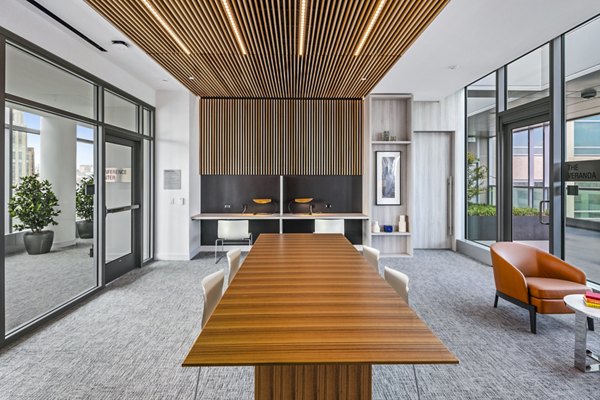 Clubhouse featuring modern design and communal spaces at 1177 Market Apartments in vibrant San Francisco