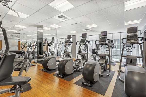 Modern fitness center with state-of-the-art equipment at 1188 Mission Apartments