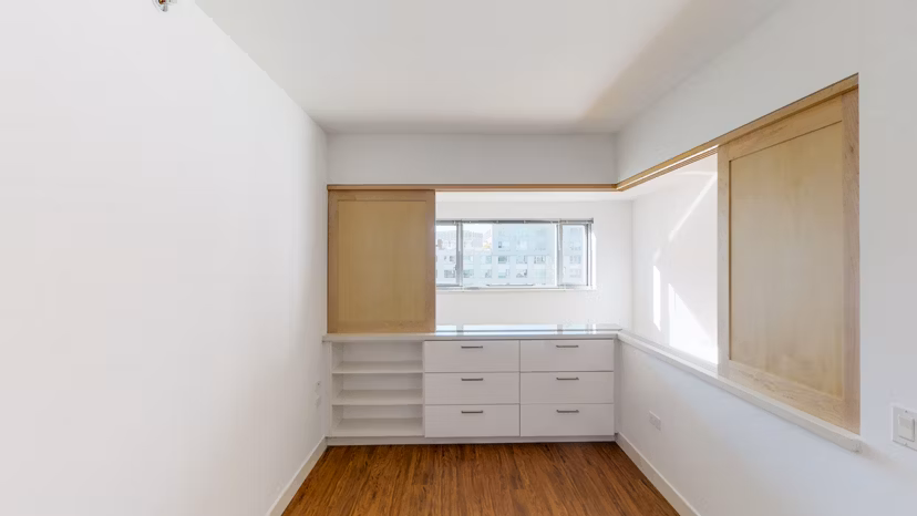 Cozy bedroom with modern design elements at 1190 Mission Apartments, luxury living in a Greystar community