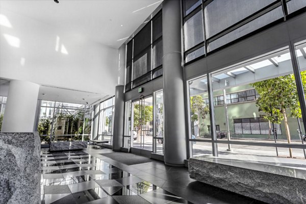 Elegant clubhouse lobby with modern decor at 1190 Mission Apartments