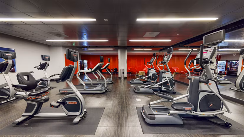 Modern fitness center with state-of-the-art equipment at 1190 Mission Apartments in the heart of the city Enjoy a luxurious lifestyle focused on wellness