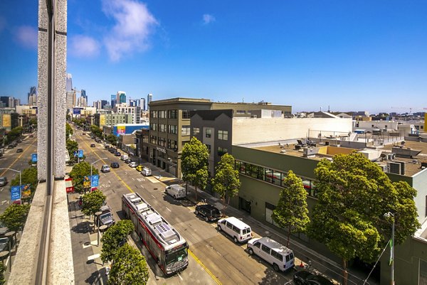 Spectacular view from 1190 Mission luxury apartments, showcasing vibrant cityscape in the heart of San Francisco