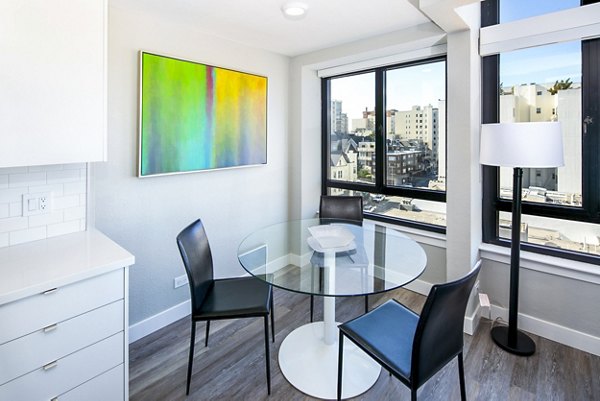 Dining room with modern decor at 2000 Broadway Apartments, luxury living in New York