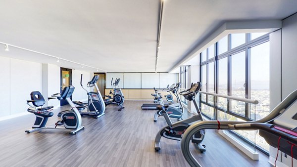 Modern fitness center with state-of-the-art equipment at 2000 Broadway Apartments