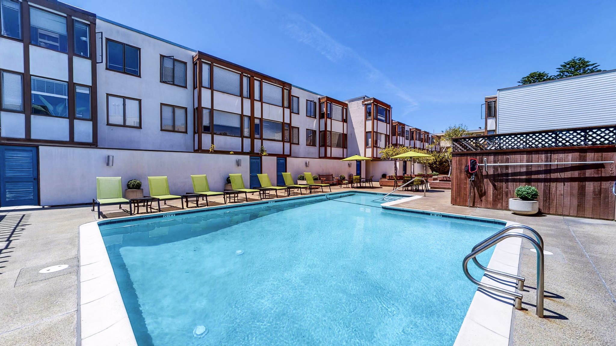 Rooftop pool with scenic views at 230 Dolores Apartments, luxury living in the heart of the city