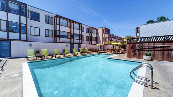 Rooftop pool with scenic views at 230 Dolores Apartments, luxury living in the heart of the city