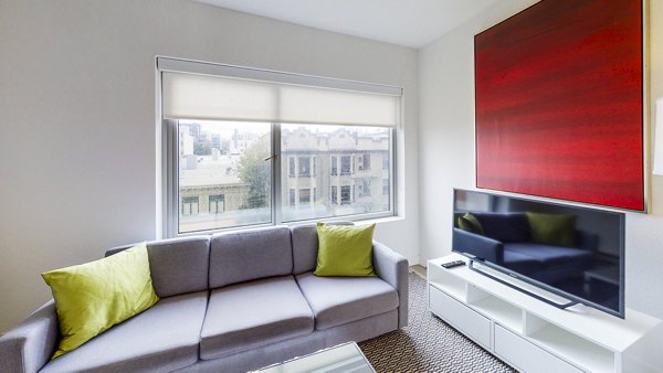 living room at Clay Park Tower Apartments