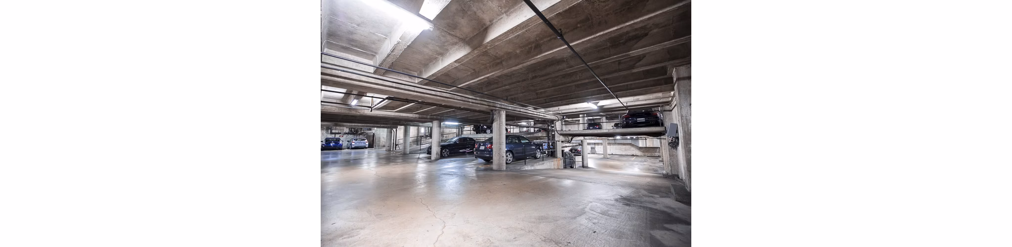 Secure covered parking garage at Telegraph Hill Apartments