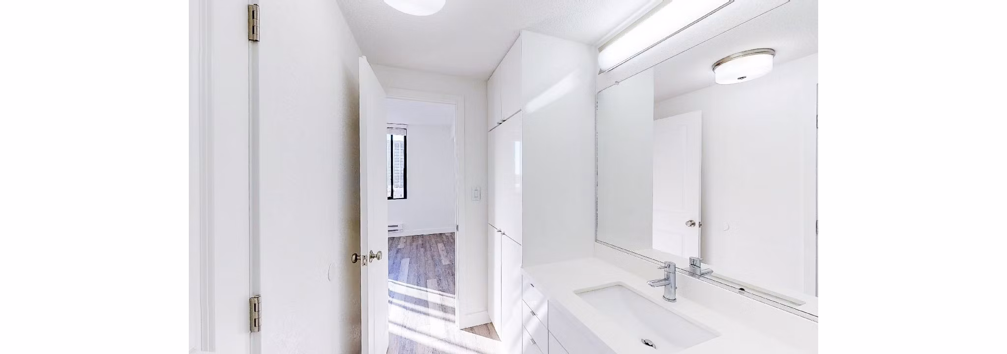 Modern bathroom with sleek fixtures in Trinity Towers Apartments