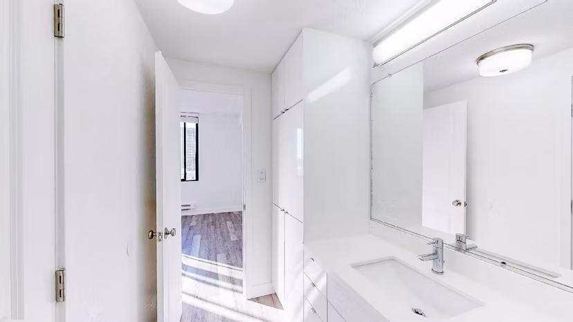 Modern bathroom with sleek fixtures in Trinity Towers Apartments