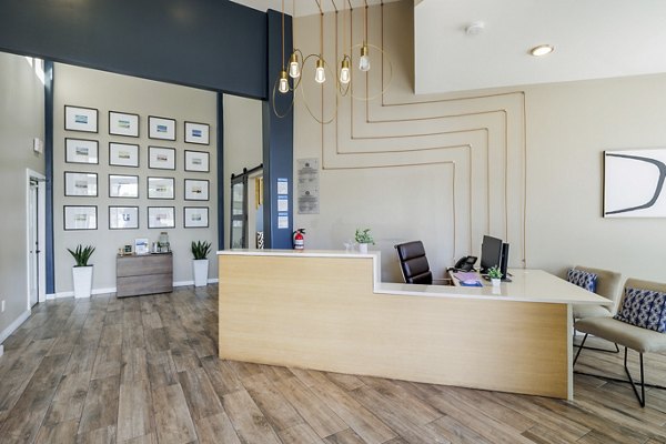 Modern clubhouse with luxurious seating at Hillside on Cannon Apartments