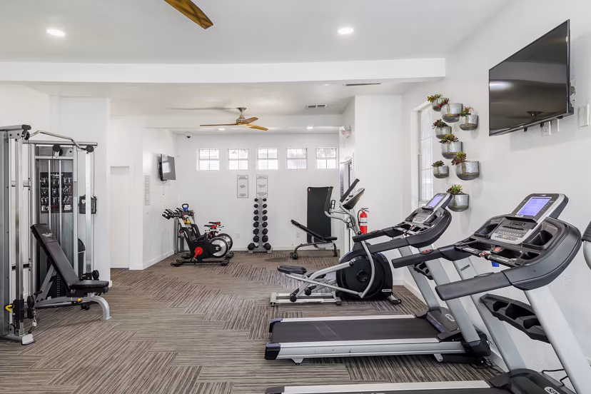 fitness center at Hillside on Cannon Apartments