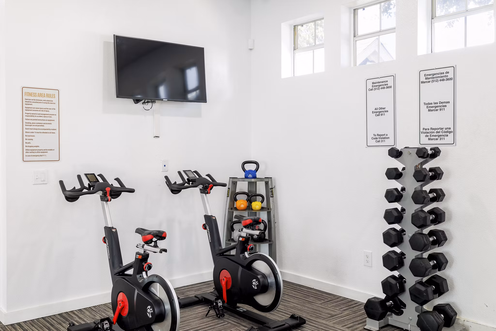 fitness center at Hillside on Cannon Apartments