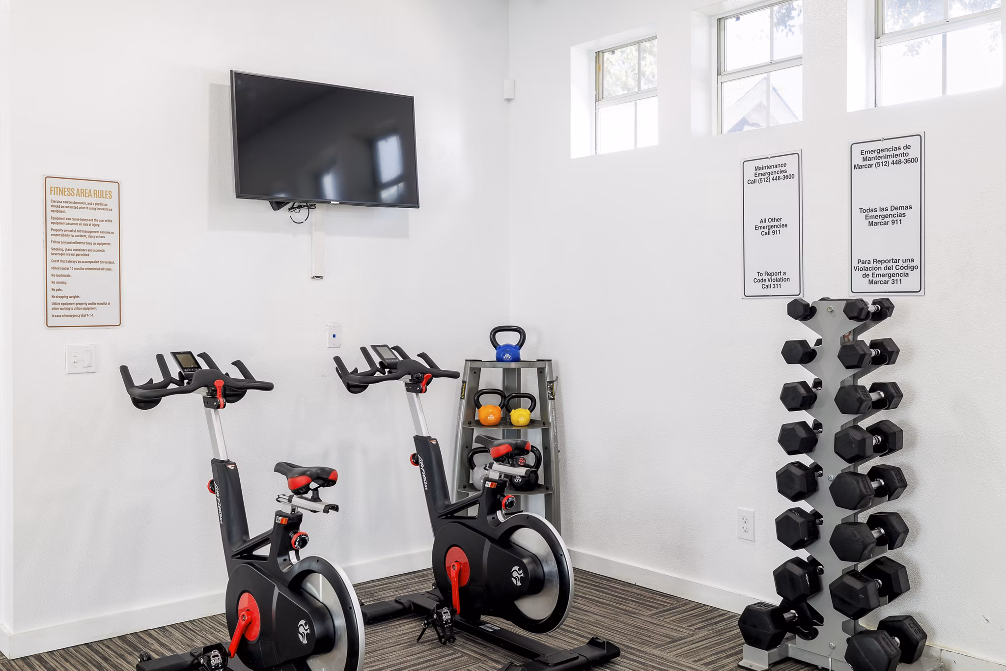 fitness center at Hillside on Cannon Apartments