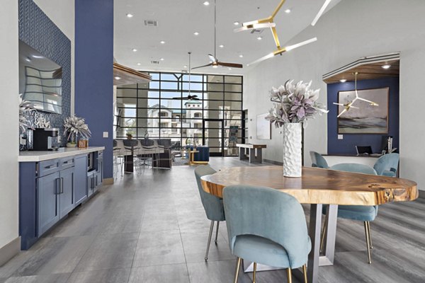 Clubhouse featuring modern design and communal spaces at The Met at 3rd and Fillmore Apartments in Phoenix