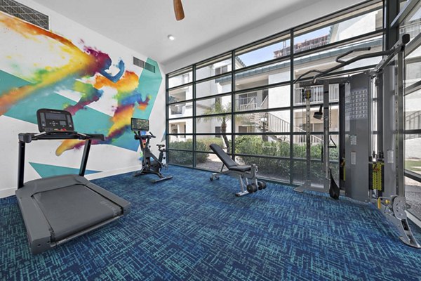 fitness center at The Met at 3rd and Fillmore Apartments 