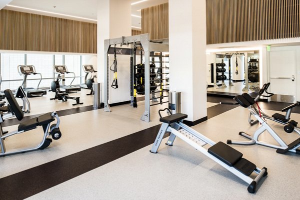 State-of-the-art fitness center at 33 8th St Apartments offering advanced equipment for residents' health and wellness