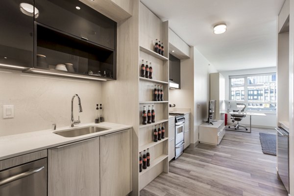 kitchen at 33 8th St Apartments