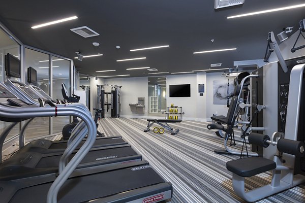 fitness center at Baxter on Broadway Apartments