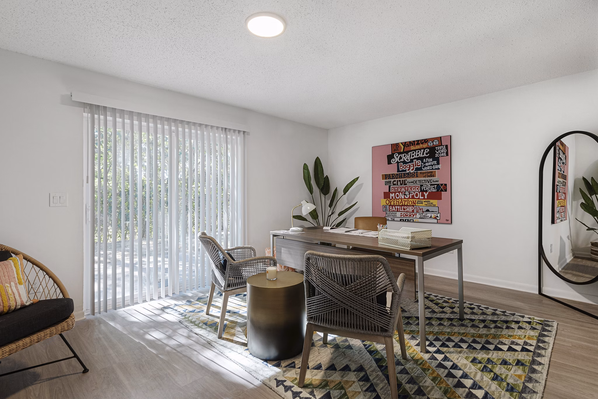 Modern home office with ergonomic furniture in Aventura Bellevue Apartments