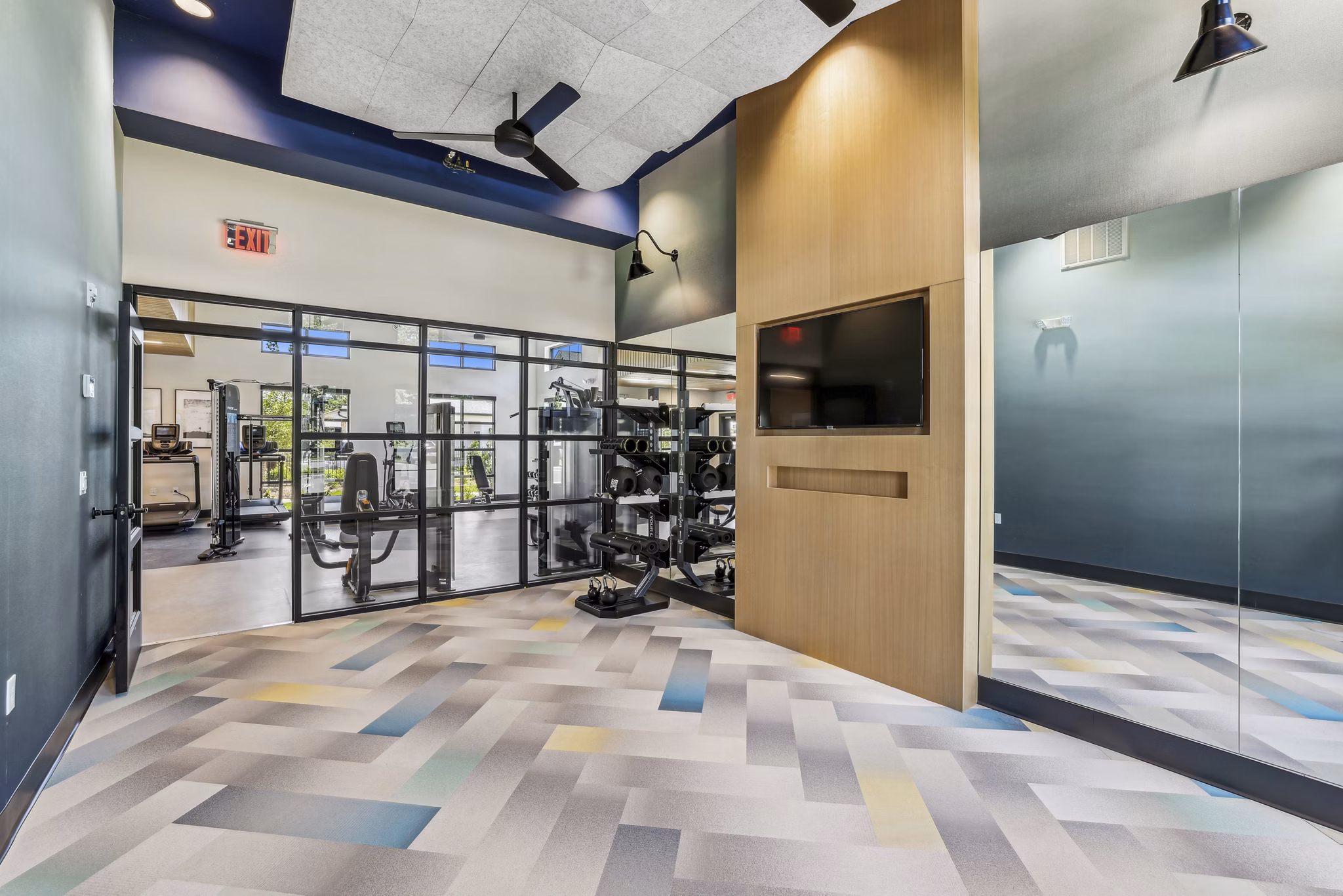 fitness center at The Arboretum Apartments 