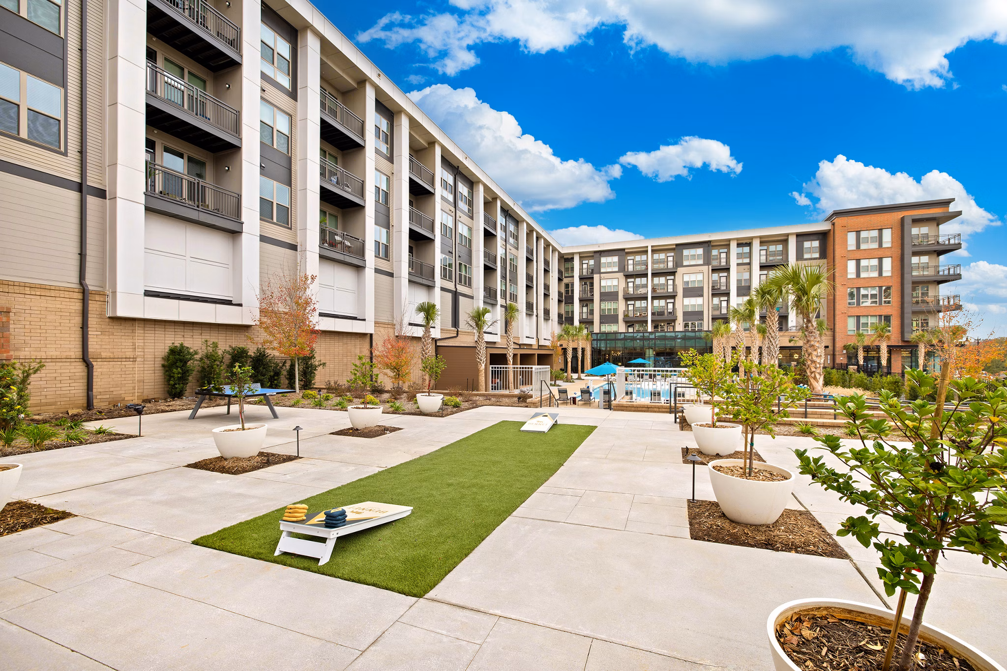 recreational area at Bennet at BullStreet Apartments