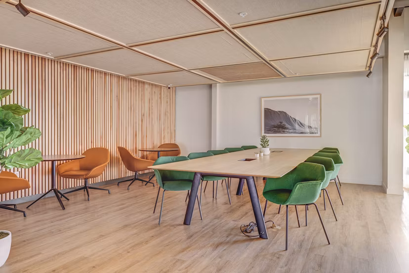 Meeting space featuring modern furnishings at Lattice Apartments, perfect for productive gatherings