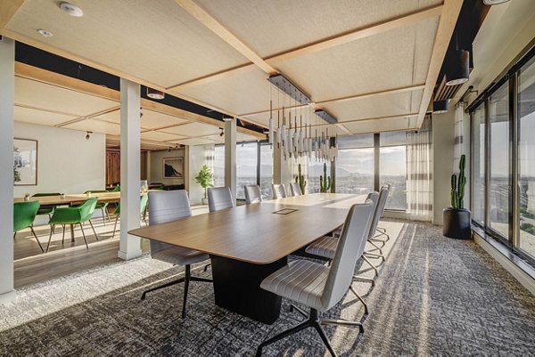 Elegant community clubhouse with modern furnishings at Lattice Apartments