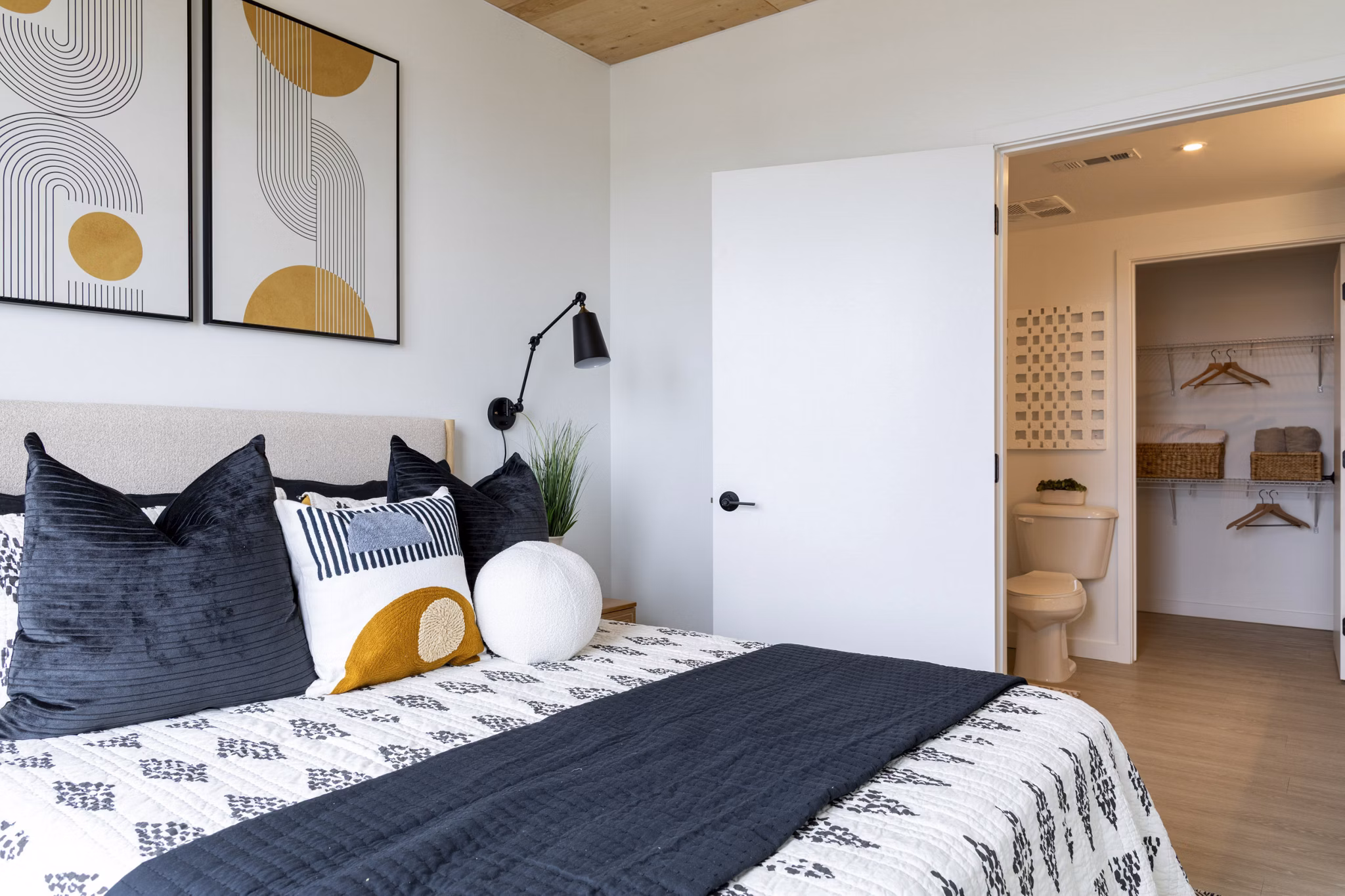 bedroom at Joinery Apartments