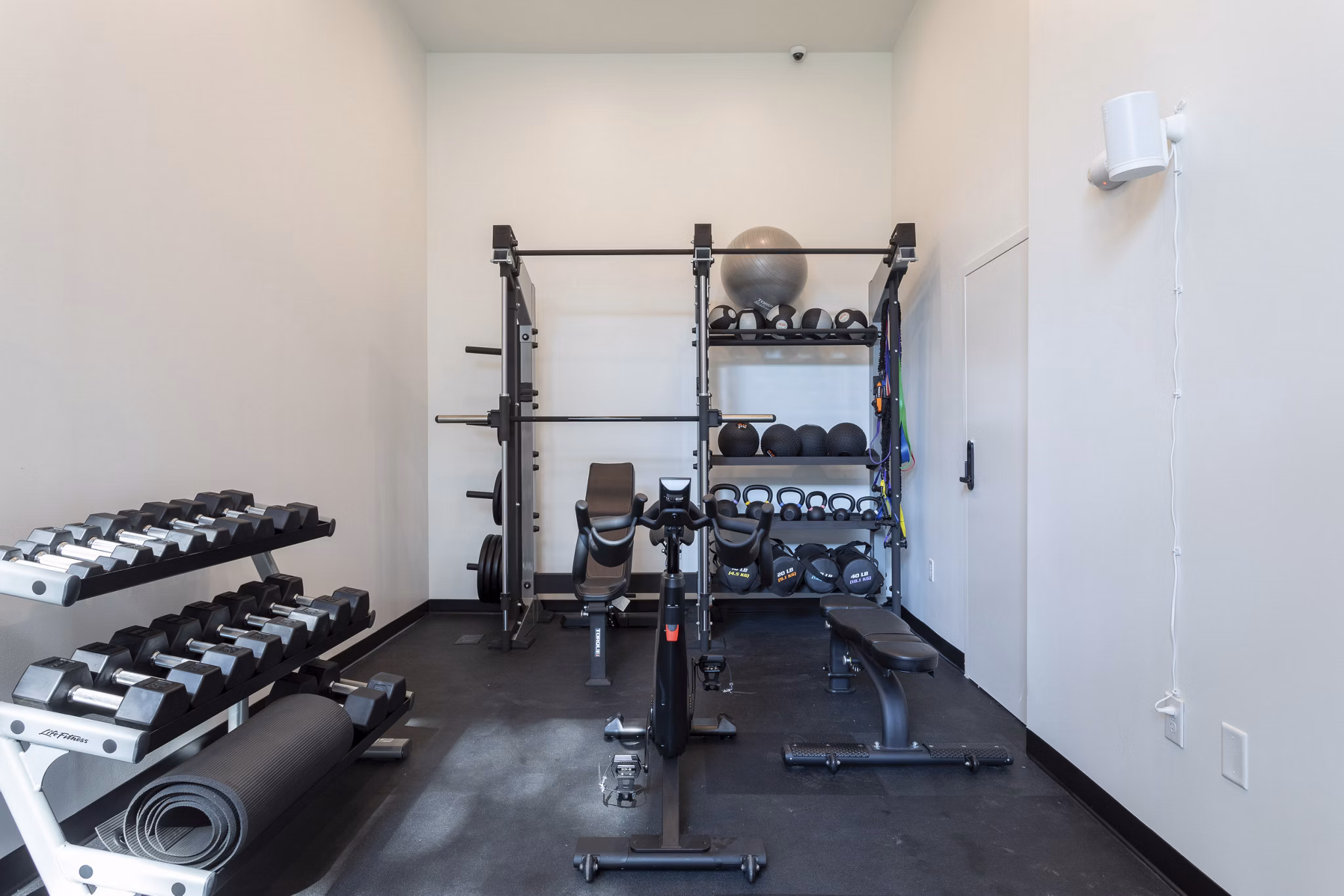 fitness center at Joinery Apartments