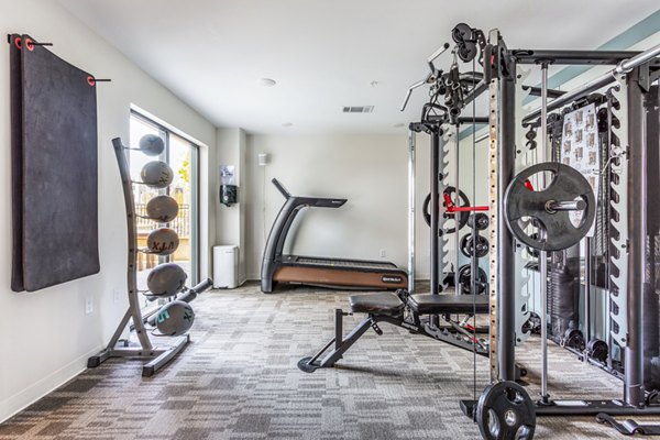 fitness center at The Joinery Apartments