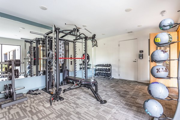 fitness center at The Joinery Apartments