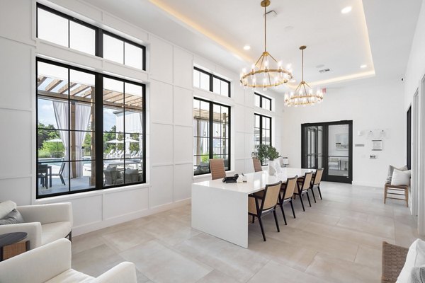 Modern meeting facility with sleek furnishings at Citizen House Bergstrom Apartments
