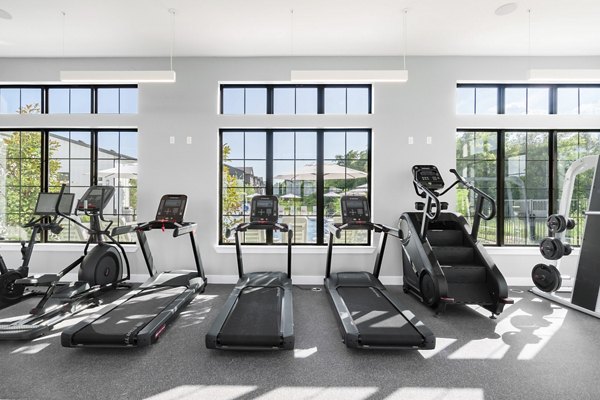State-of-the-art fitness center with modern equipment at Citizen House Bergstrom Apartments